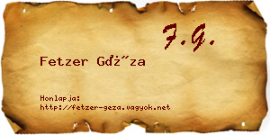 Fetzer Géza névjegykártya